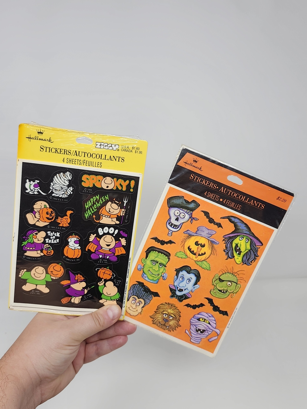 Vintage Halloween Stickers Lot 2 Hallmark Ziggy 1995 1996 Unused Sealed